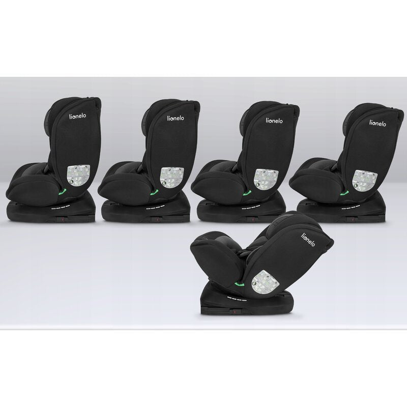 Scaun auto, Lionelo, Bastiaan i-Size, 4 in 1, Protectie laterala, Cu spatar inclinabil in 4 pozitii, Cu tetiera reglabila in 7 pozitii, Rotire 360 grade, Top Tether, 0-36 Kg, 40-150 cm, Cu Isofix, Conform cu ECE R129/03, Negru/Rosu