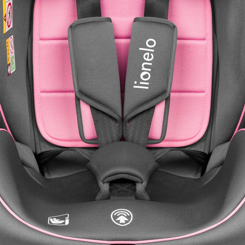 Scaun auto, Lionelo, Bastiaan i-Size, 4 in 1, Protectie laterala, Cu spatar inclinabil in 4 pozitii, Cu tetiera reglabila in 7 pozitii, Rotire 360 grade, Top Tether, 0-36 Kg, 40-150 cm, Cu Isofix, Conform cu ECE R129/03, Roz - gogobaby.ro