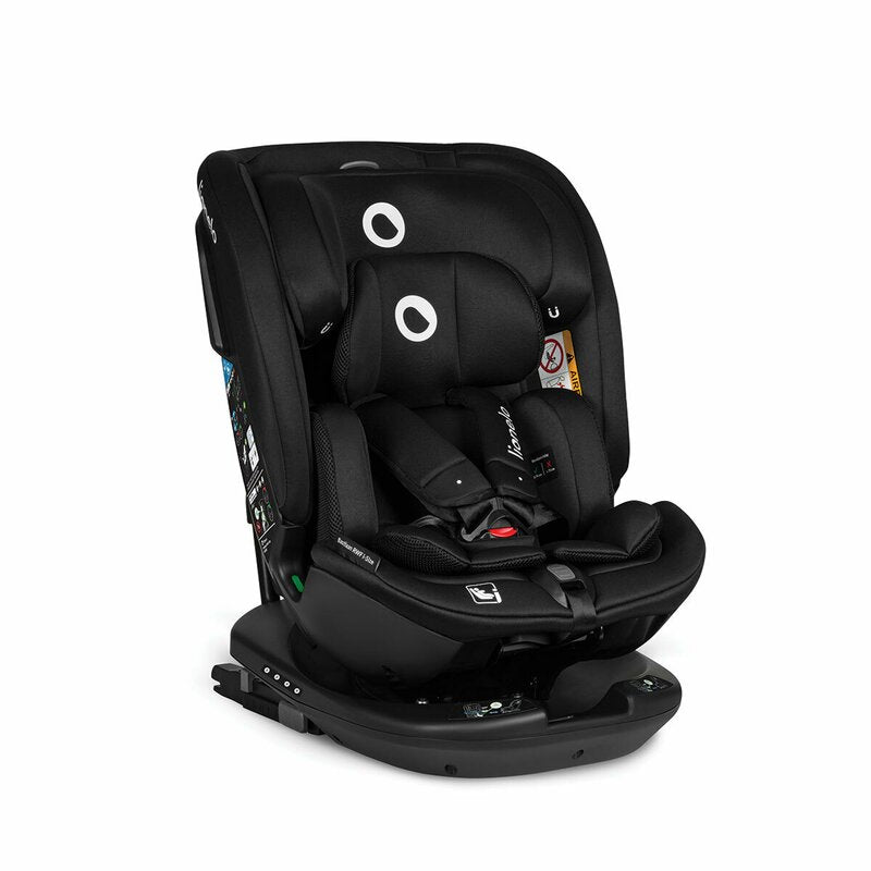 Scaun auto, Lionelo, Bastiaan RWF i-Size, Pozitie de somn, Protectie laterala, Rotire 360 grade, 0-36 Kg, Cu Isofix si Centura Top Tether, Conform cu standardul european de securitate ECE R129, Negru - gogobaby.ro