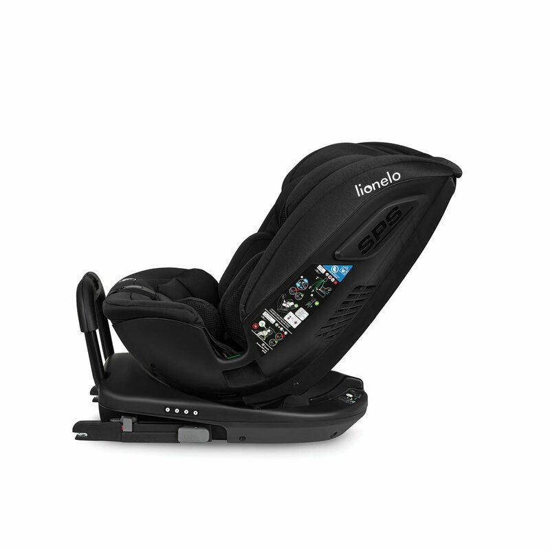 Scaun auto, Lionelo, Bastiaan RWF i-Size, Pozitie de somn, Protectie laterala, Rotire 360 grade, 0-36 Kg, Cu Isofix si Centura Top Tether, Conform cu standardul european de securitate ECE R129, Negru - gogobaby.ro