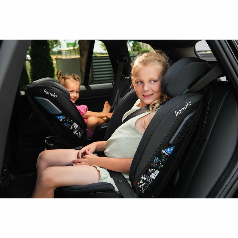 Scaun auto, Lionelo, Bastiaan RWF i-Size, Pozitie de somn, Protectie laterala, Rotire 360 grade, 0-36 Kg, Cu Isofix si Centura Top Tether, Conform cu standardul european de securitate ECE R129, Negru - gogobaby.ro