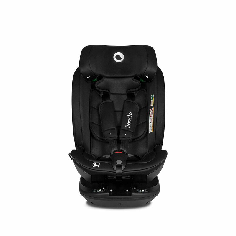 Scaun auto, Lionelo, Bastiaan RWF i-Size, Pozitie de somn, Protectie laterala, Rotire 360 grade, 0-36 Kg, Cu Isofix si Centura Top Tether, Conform cu standardul european de securitate ECE R129, Negru - gogobaby.ro