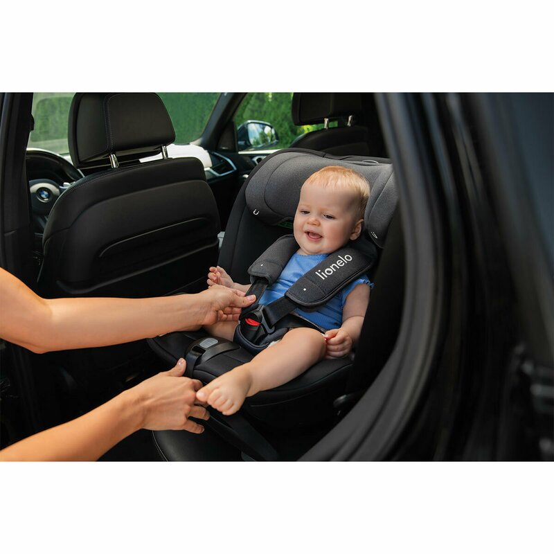 Scaun auto, Lionelo, Bastiaan RWF i-Size, Pozitie de somn, Protectie laterala, Rotire 360 grade, 0-36 Kg, Cu Isofix si Centura Top Tether, Conform cu standardul european de securitate ECE R129, Gri