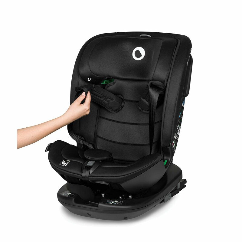Scaun auto, Lionelo, Bastiaan RWF i-Size, Pozitie de somn, Protectie laterala, Rotire 360 grade, 0-36 Kg, Cu Isofix si Centura Top Tether, Conform cu standardul european de securitate ECE R129, Negru - gogobaby.ro