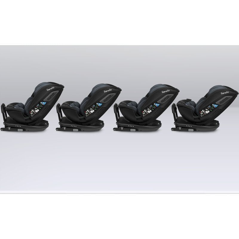 Scaun auto, Lionelo, Bastiaan RWF i-Size, Pozitie de somn, Protectie laterala, Rotire 360 grade, 0-36 Kg, Cu Isofix si Centura Top Tether, Conform cu standardul european de securitate ECE R129, Gri