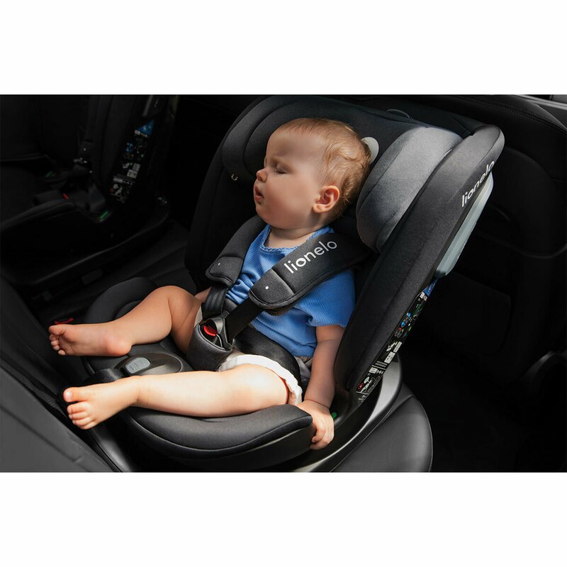 Scaun auto, Lionelo, Bastiaan RWF i-Size, Pozitie de somn, Protectie laterala, Rotire 360 grade, 0-36 Kg, Cu Isofix si Centura Top Tether, Conform cu standardul european de securitate ECE R129, Gri