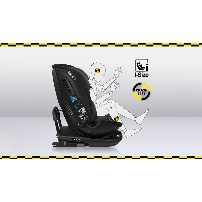 Scaun auto, Lionelo, Bastiaan RWF i-Size, Pozitie de somn, Protectie laterala, Rotire 360 grade, 0-36 Kg, Cu Isofix si Centura Top Tether, Conform cu standardul european de securitate ECE R129, Gri