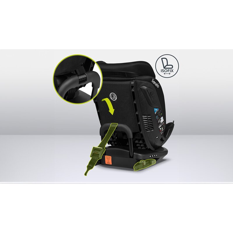 Scaun auto, Lionelo, Bastiaan RWF i-Size, Pozitie de somn, Protectie laterala, Rotire 360 grade, 0-36 Kg, Cu Isofix si Centura Top Tether, Conform cu standardul european de securitate ECE R129, Negru - gogobaby.ro