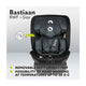 Scaun auto, Lionelo, Bastiaan RWF i-Size, Pozitie de somn, Protectie laterala, Rotire 360 grade, 0-36 Kg, Cu Isofix si Centura Top Tether, Conform cu standardul european de securitate ECE R129, Gri