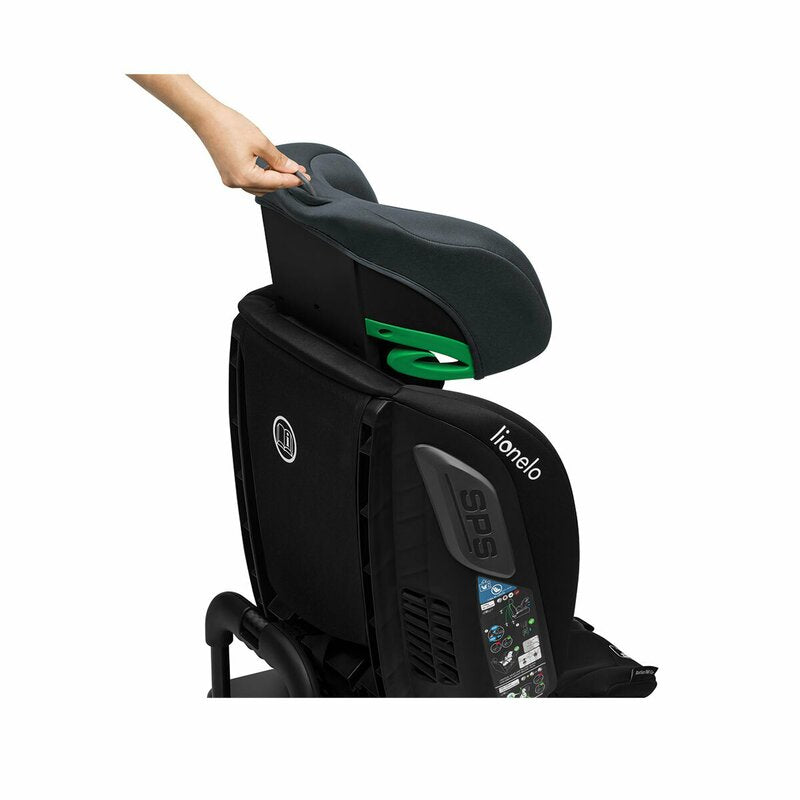 Scaun auto, Lionelo, Bastiaan RWF i-Size, Pozitie de somn, Protectie laterala, Rotire 360 grade, 0-36 Kg, Cu Isofix si Centura Top Tether, Conform cu standardul european de securitate ECE R129, Gri