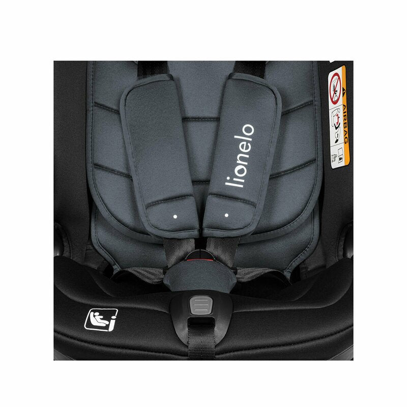 Scaun auto, Lionelo, Bastiaan RWF i-Size, Pozitie de somn, Protectie laterala, Rotire 360 grade, 0-36 Kg, Cu Isofix si Centura Top Tether, Conform cu standardul european de securitate ECE R129, Gri