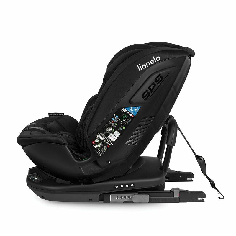Scaun auto, Lionelo, Bastiaan RWF i-Size, Pozitie de somn, Protectie laterala, Rotire 360 grade, 0-36 Kg, Cu Isofix si Centura Top Tether, Conform cu standardul european de securitate ECE R129, Negru - gogobaby.ro