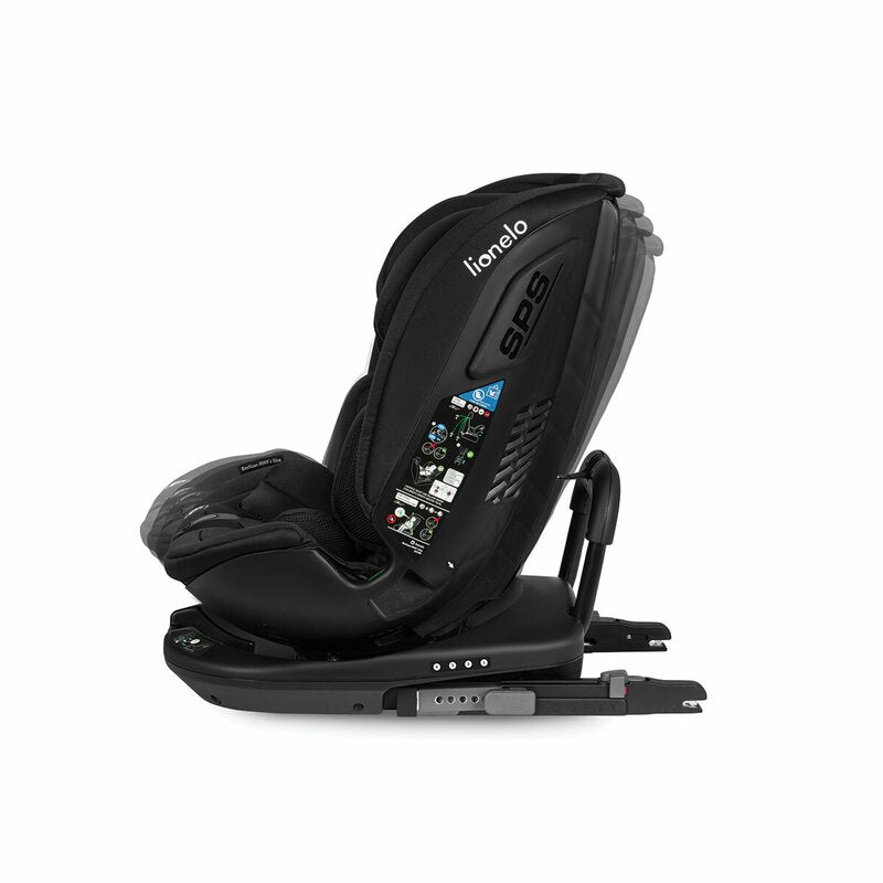 Scaun auto, Lionelo, Bastiaan RWF i-Size, Pozitie de somn, Protectie laterala, Rotire 360 grade, 0-36 Kg, Cu Isofix si Centura Top Tether, Conform cu standardul european de securitate ECE R129, Negru - gogobaby.ro