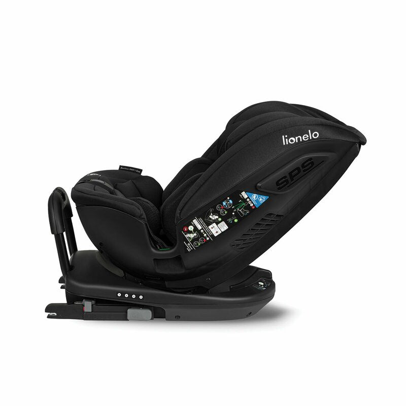 Scaun auto, Lionelo, Bastiaan RWF i-Size, Pozitie de somn, Protectie laterala, Rotire 360 grade, 0-36 Kg, Cu Isofix si Centura Top Tether, Conform cu standardul european de securitate ECE R129, Negru - gogobaby.ro