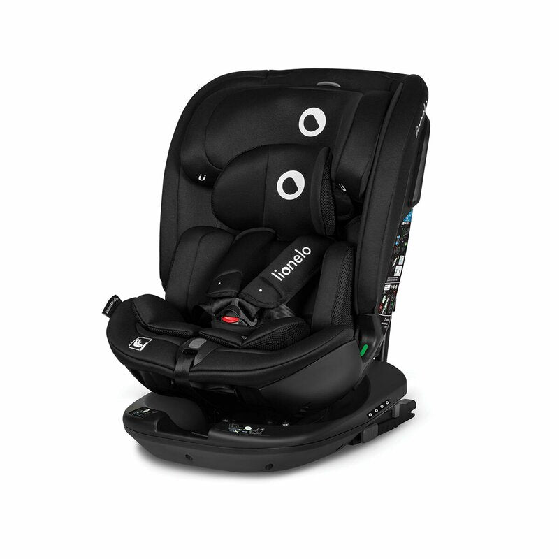 Scaun auto, Lionelo, Bastiaan RWF i-Size, Pozitie de somn, Protectie laterala, Rotire 360 grade, 0-36 Kg, Cu Isofix si Centura Top Tether, Conform cu standardul european de securitate ECE R129, Negru - gogobaby.ro