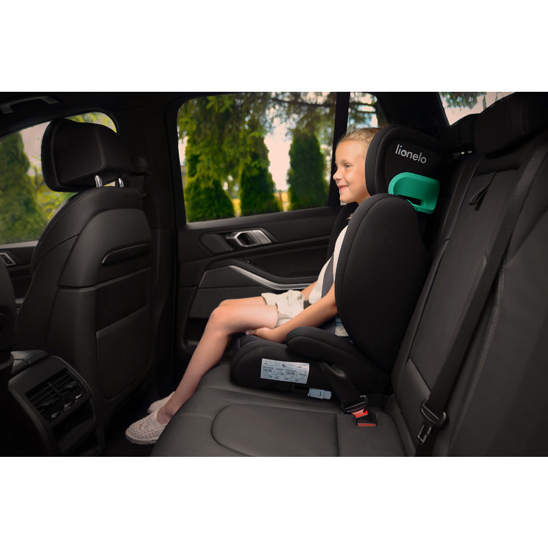 Scaun auto, Lionelo, Hugo i-Size, Universal, Orientare in directia sensului de mers, Reglabil, Conform standardului de securitate R129, 100-150 cm, 4-12 ani, Negru - gogobaby.ro