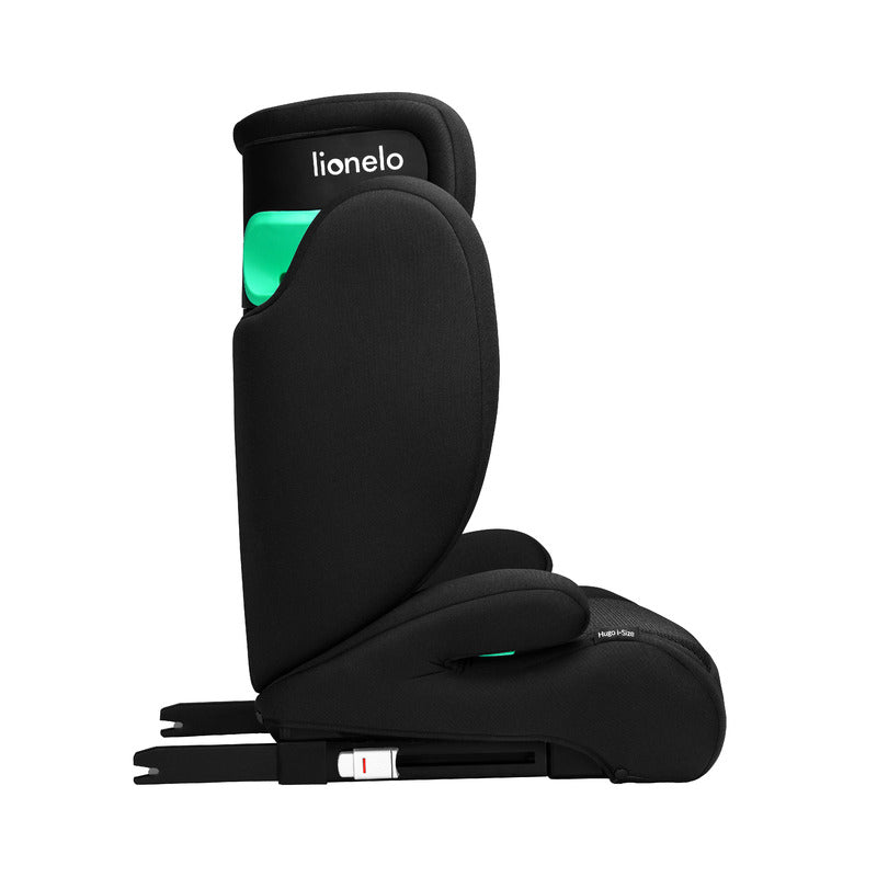 Scaun auto, Lionelo, Hugo i-Size, Universal, Orientare in directia sensului de mers, Reglabil, Conform standardului de securitate R129, 100-150 cm, 4-12 ani, Negru - gogobaby.ro