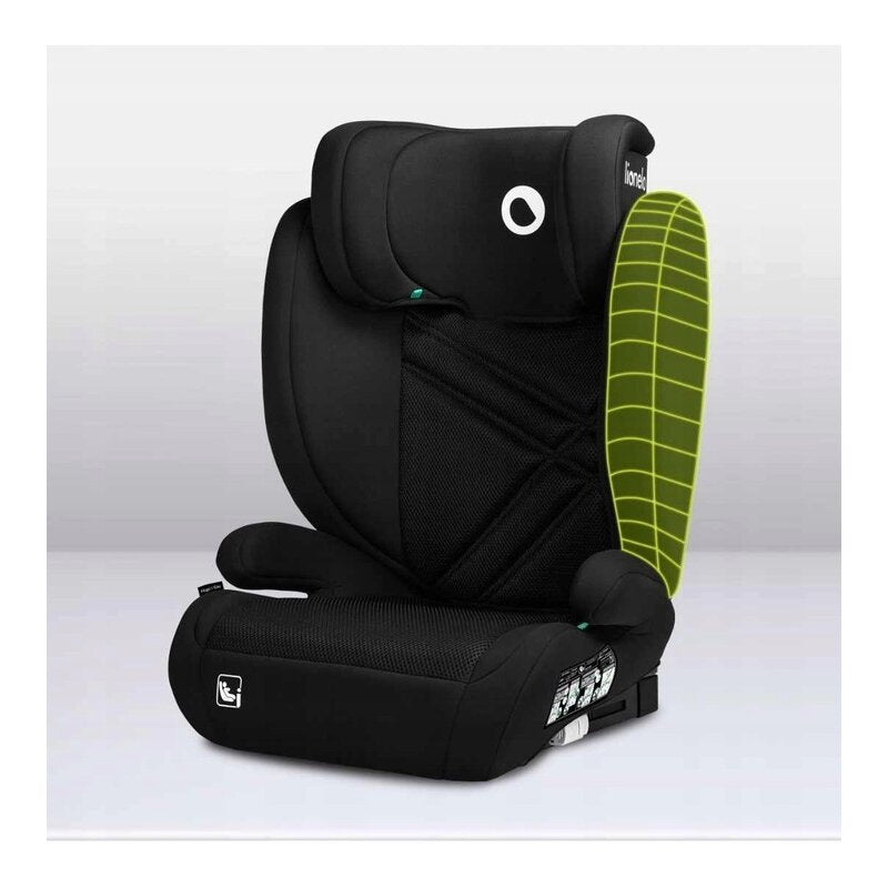 Scaun auto, Lionelo, Hugo i-Size, Universal, Orientare in directia sensului de mers, Reglabil, Conform standardului de securitate R129, 100-150 cm, 4-12 ani, Negru - gogobaby.ro