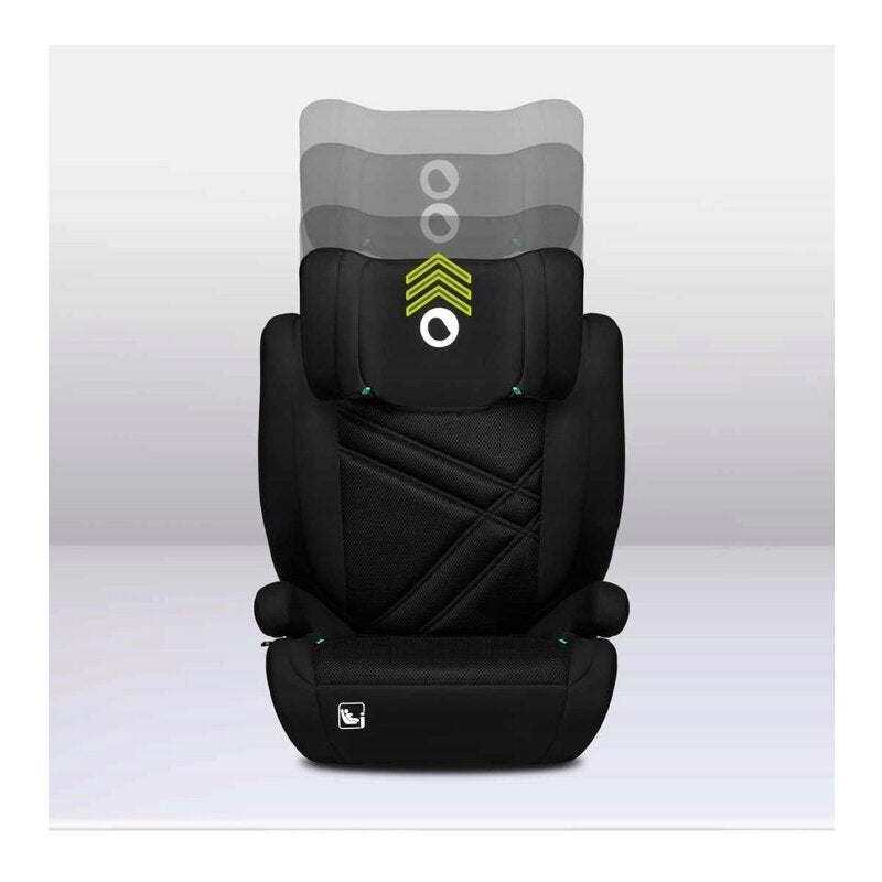 Scaun auto, Lionelo, Hugo i-Size, Universal, Orientare in directia sensului de mers, Reglabil, Conform standardului de securitate R129, 100-150 cm, 4-12 ani, Negru - gogobaby.ro