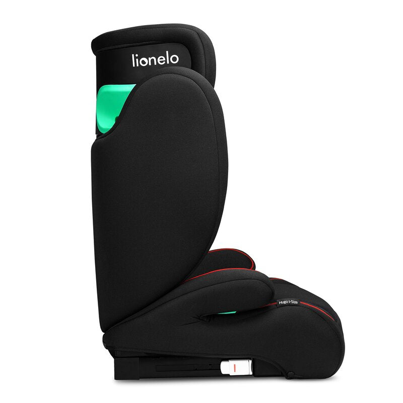 Scaun auto, Lionelo, Hugo i-Size, Universal, Orientare in directia sensului de mers, Reglabil, Conform standardului de securitate R129, 100-150 cm, 4-12 ani, Rosu - gogobaby.ro