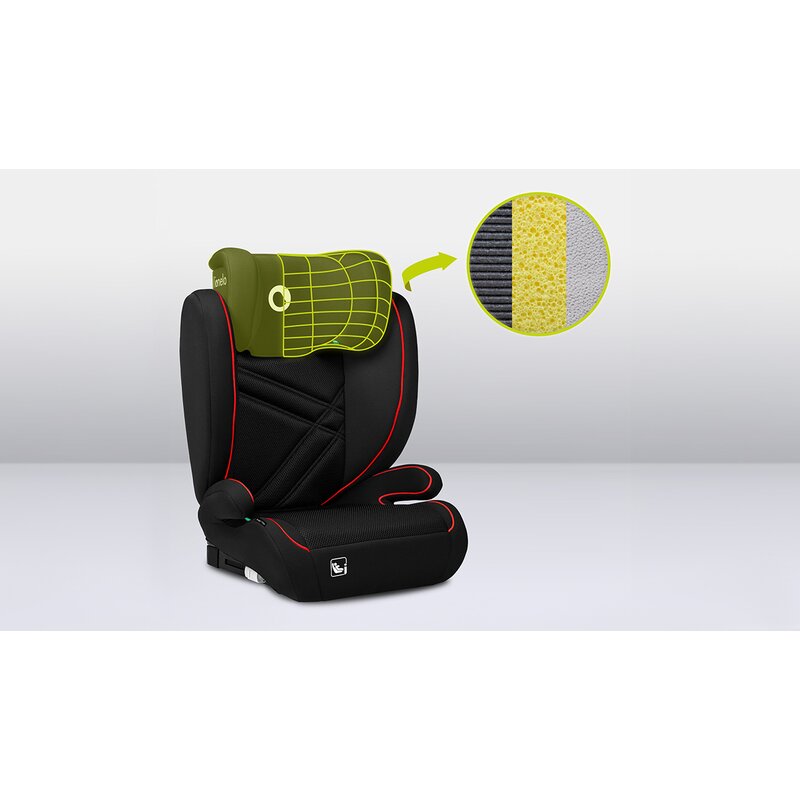 Scaun auto, Lionelo, Hugo i-Size, Universal, Orientare in directia sensului de mers, Reglabil, Conform standardului de securitate R129, 100-150 cm, 4-12 ani, Rosu - gogobaby.ro
