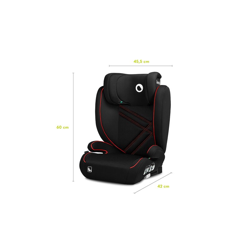 Scaun auto, Lionelo, Hugo i-Size, Universal, Orientare in directia sensului de mers, Reglabil, Conform standardului de securitate R129, 100-150 cm, 4-12 ani, Rosu - gogobaby.ro