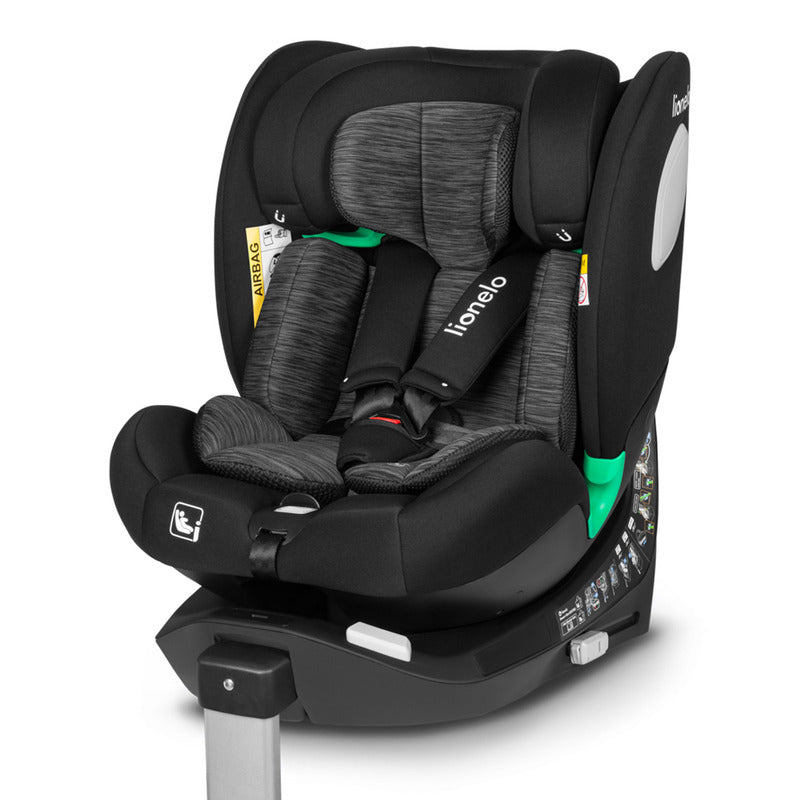 Scaun auto, Lionelo, i-Size Braam, 0-36 Kg, 40-150 cm, Cu isofix si picior de fixare, Protectie laterala, Rotire 360 grade, Ajustare spatar in 5 pozitii, Tetiera reglabila in 14 trepte, Conform cu standardul european de securitate R129, Negru - gogobaby.ro