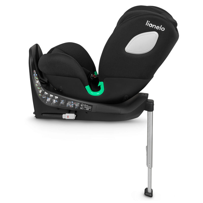 Scaun auto, Lionelo, i-Size Braam, 0-36 Kg, 40-150 cm, Cu isofix si picior de fixare, Protectie laterala, Rotire 360 grade, Ajustare spatar in 5 pozitii, Tetiera reglabila in 14 trepte, Conform cu standardul european de securitate R129, Negru - gogobaby.ro