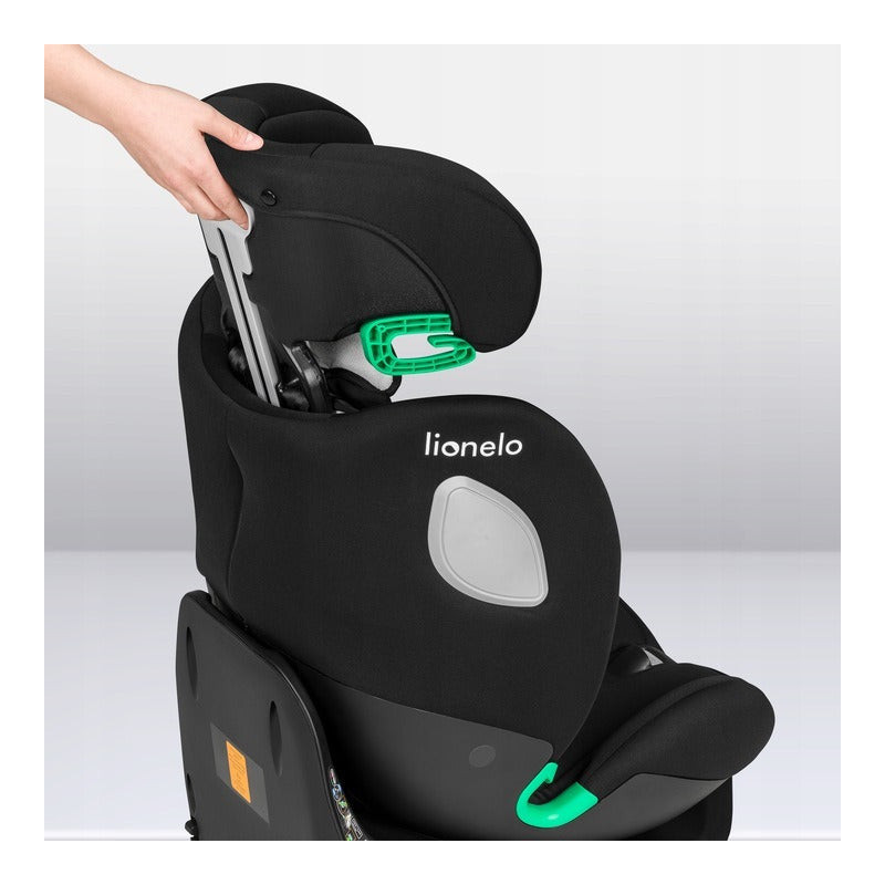 Scaun auto, Lionelo, i-Size Braam, 0-36 Kg, 40-150 cm, Cu isofix si picior de fixare, Protectie laterala, Rotire 360 grade, Ajustare spatar in 5 pozitii, Tetiera reglabila in 14 trepte, Conform cu standardul european de securitate R129, Negru - gogobaby.ro