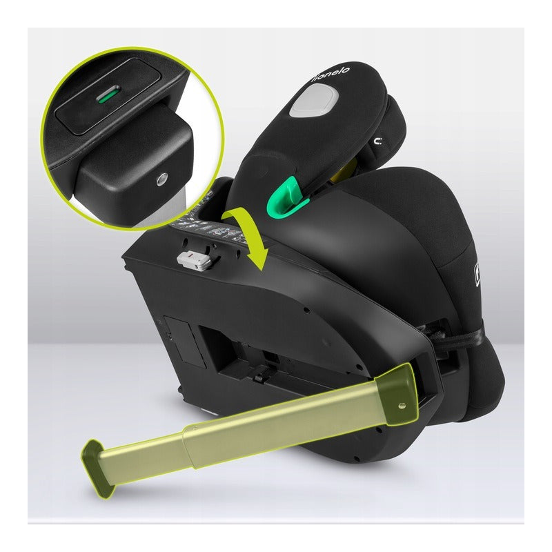 Scaun auto, Lionelo, i-Size Braam, 0-36 Kg, 40-150 cm, Cu isofix si picior de fixare, Protectie laterala, Rotire 360 grade, Ajustare spatar in 5 pozitii, Tetiera reglabila in 14 trepte, Conform cu standardul european de securitate R129, Negru - gogobaby.ro