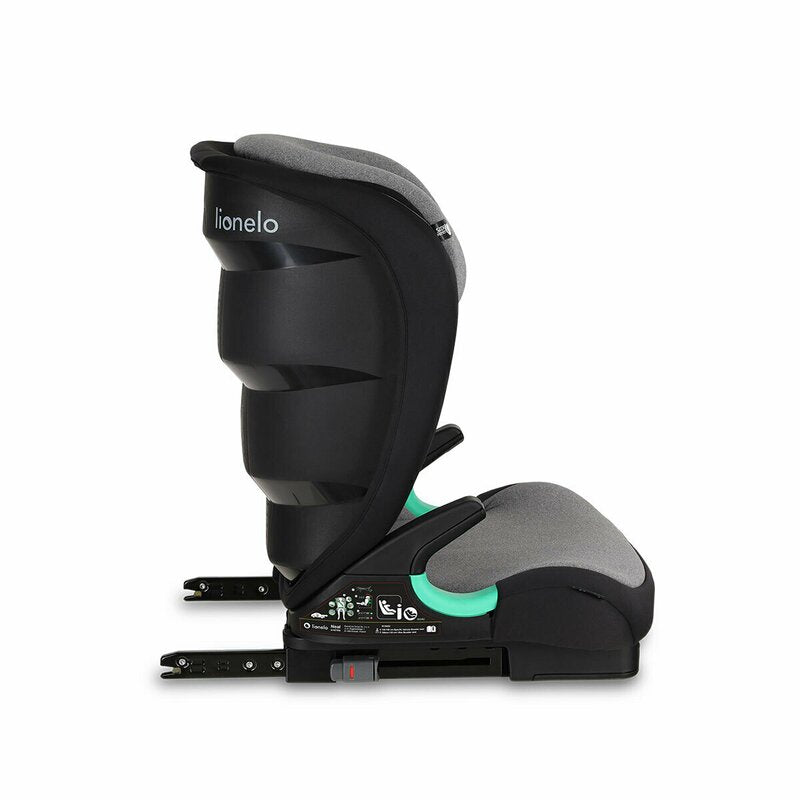 Scaun auto i-Size, Lionelo, Neal, Spatar reglabil in 3 pozitii, Tetiera in 14 pozitii, Suport sticla inclus, 15-36 Kg, 100-150 cm, Cu Isofix, Conform ECE R129, Gri - gogobaby.ro