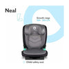 Scaun auto, Lionelo, Neal Stone, Spatar reglabil, Baza i-size, 15-36 Kg, cu Isofix, Conform cu standardul european de securitate ECE R129, Gri