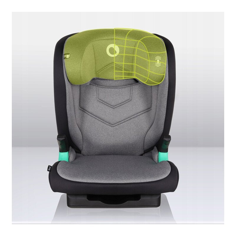 Scaun auto i-Size, Lionelo, Neal, Spatar reglabil in 3 pozitii, Tetiera in 14 pozitii, Suport sticla inclus, 15-36 Kg, 100-150 cm, Cu Isofix, Conform ECE R129, Gri - gogobaby.ro