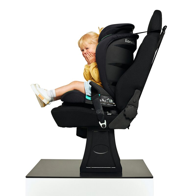 Scaun auto i-Size, Lionelo, Neal, Spatar reglabil in 3 pozitii, Tetiera in 14 pozitii, Suport sticla inclus, 15-36 Kg, 100-150 cm, Cu Isofix, Conform ECE R129, Rosu