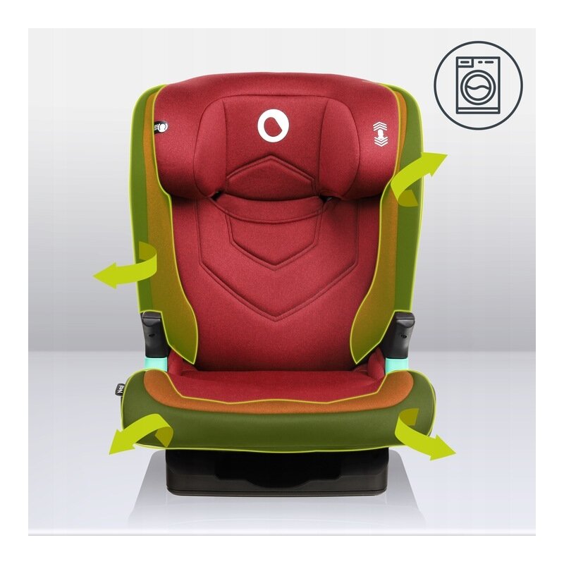 Scaun auto i-Size, Lionelo, Neal, Spatar reglabil in 3 pozitii, Tetiera in 14 pozitii, Suport sticla inclus, 15-36 Kg, 100-150 cm, Cu Isofix, Conform ECE R129, Rosu