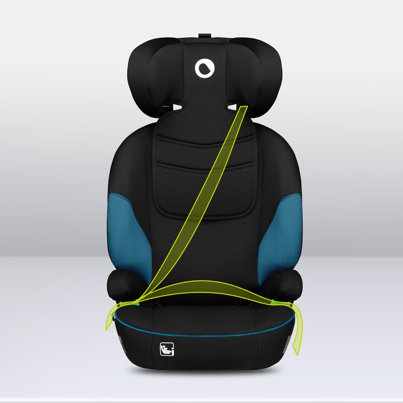Scaun auto, Lionelo, Lars i-Size, Cu tetiera reglabila in 10 pozitii, Cu pozitionare spre sensul de mers, 15-36 Kg, 100-150 cm, Conform cu standardul european de securitate ECE R129/03, Negru/Albastru