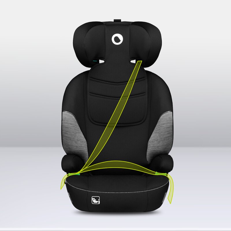Scaun auto, Lionelo, Lars i-Size, Cu tetiera reglabila in 10 pozitii, Cu pozitionare spre sensul de mers, 15-36 Kg, 100-150 cm, Conform cu standardul european de securitate ECE R129/03, Negru/Gri