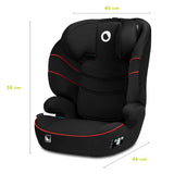 Scaun auto, Lionelo, Lars i-Size, Cu tetiera reglabila in 10 pozitii, Cu pozitionare spre sensul de mers, 15-36 Kg, 100-150 cm, Conform cu standardul european de securitate ECE R129/03, Negru/Rosu