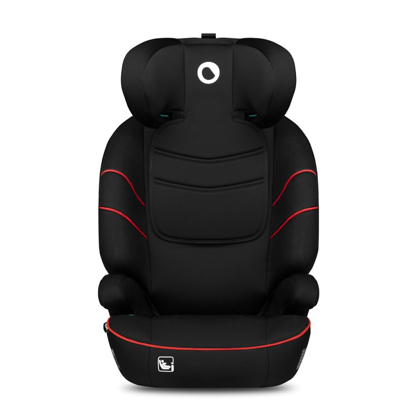 Scaun auto, Lionelo, Lars i-Size, Cu tetiera reglabila in 10 pozitii, Cu pozitionare spre sensul de mers, 15-36 Kg, 100-150 cm, Conform cu standardul european de securitate ECE R129/03, Negru/Rosu