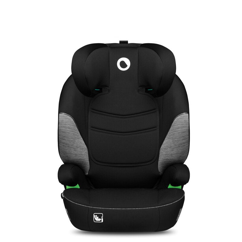 Scaun auto, Lionelo, Lars i-Size, Cu tetiera reglabila in 10 pozitii, Cu pozitionare spre sensul de mers, 15-36 Kg, 100-150 cm, Conform cu standardul european de securitate ECE R129/03, Negru/Gri