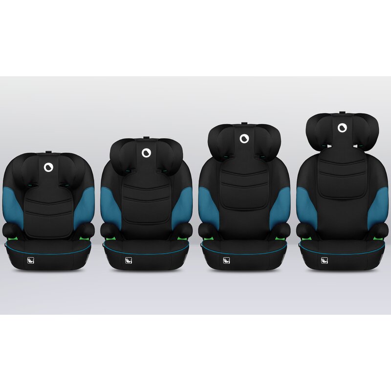Scaun auto, Lionelo, Lars i-Size, Cu tetiera reglabila in 10 pozitii, Cu pozitionare spre sensul de mers, 15-36 Kg, 100-150 cm, Conform cu standardul european de securitate ECE R129/03, Negru/Albastru - gogobaby.ro