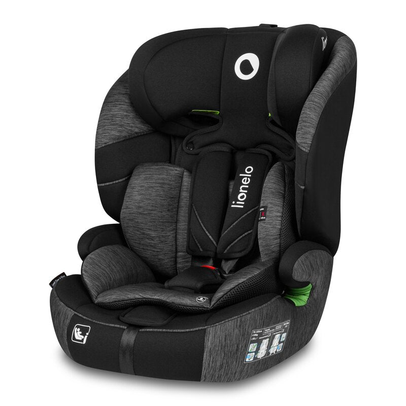 Scaun auto, Lionelo, Levi One i-Size, Universal, Instalare FWF, Cu tetiera reglabila in 10 pozitii, Cu spatar detasabil, 76-150 cm, Conform cu R129, Gri - gogobaby.ro