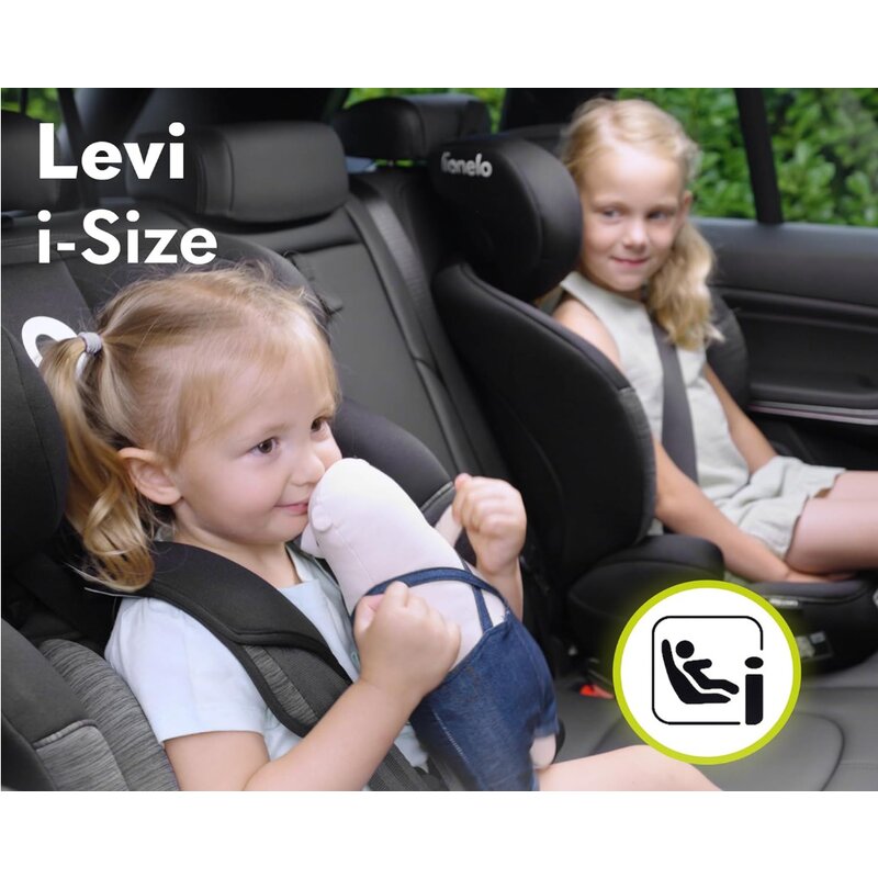 Scaun auto, Lionelo, Levi One i-Size, Universal, Instalare FWF, Cu tetiera reglabila in 10 pozitii, Cu spatar detasabil, 76-150 cm, Conform cu R129, Gri - gogobaby.ro