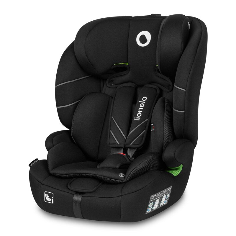 Scaun auto, Lionelo, Levi One i-Size, Universal, Instalare FWF, Cu tetiera reglabila in 10 pozitii, Cu spatar detasabil, 76-150 cm, Conform cu R129, Negru