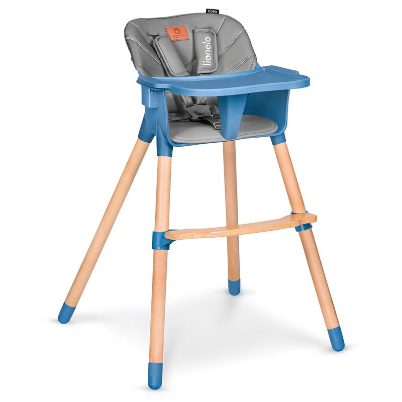 Scaun de masa, Lionelo, Koen, Din fag, 2 in 1, Transformabil, Sustine 30 kg, 6 luni+, Conform cu standardul european de securitate EN14988, Albastru - gogobaby.ro
