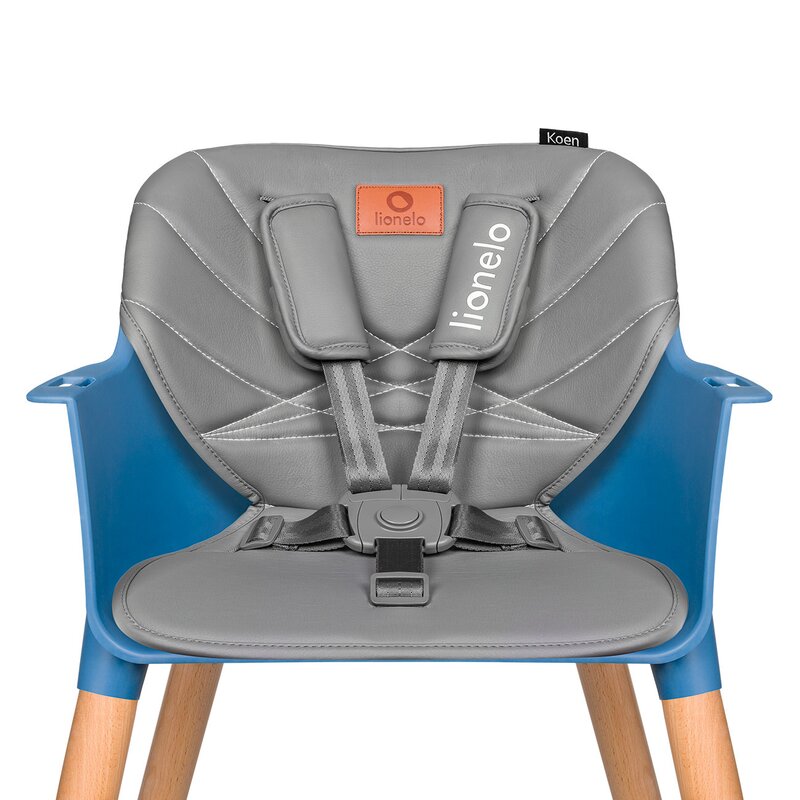 Scaun de masa, Lionelo, Koen, Din fag, 2 in 1, Transformabil, Sustine 30 kg, 6 luni+, Conform cu standardul european de securitate EN14988, Albastru - gogobaby.ro