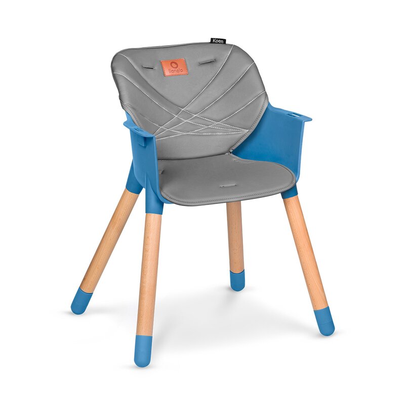Scaun de masa, Lionelo, Koen, Din fag, 2 in 1, Transformabil, Sustine 30 kg, 6 luni+, Conform cu standardul european de securitate EN14988, Albastru - gogobaby.ro