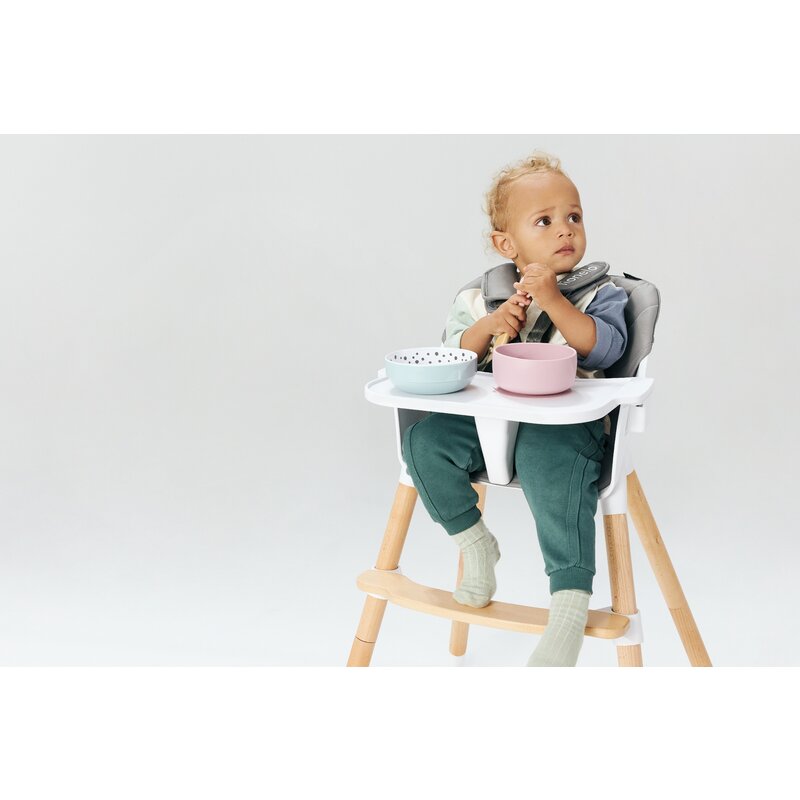 Scaun de masa, Lionelo, Koen, Din fag, 2 in 1, Transformabil, Sustine 30 kg, 6 luni+, Conform cu standardul european de securitate EN14988, Gri - gogobaby.ro