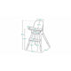 Scaun de masa, Lionelo, Koen, Din fag, 2 in 1, Transformabil, Sustine 30 kg, 6 luni+, Conform cu standardul european de securitate EN14988, Gri