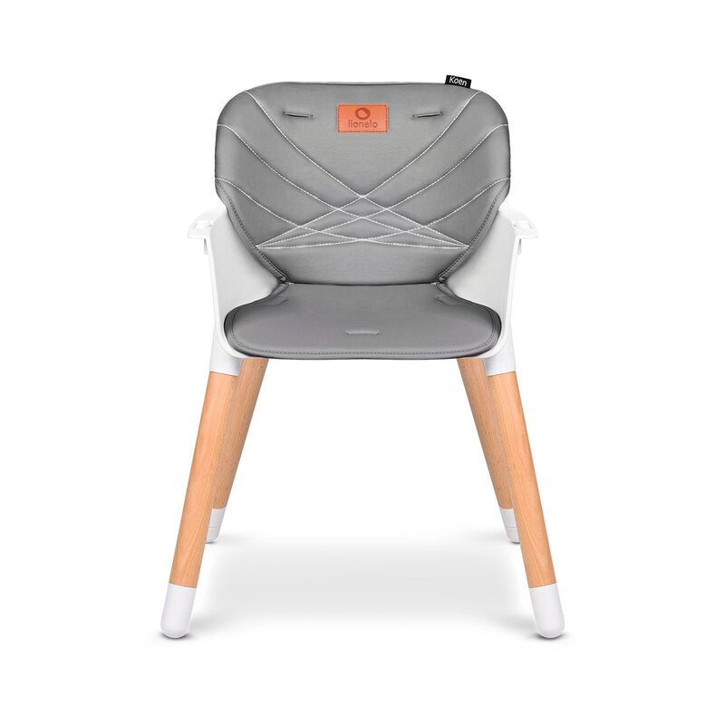 Scaun de masa, Lionelo, Koen, Din fag, 2 in 1, Transformabil, Sustine 30 kg, 6 luni+, Conform cu standardul european de securitate EN14988, Gri - gogobaby.ro
